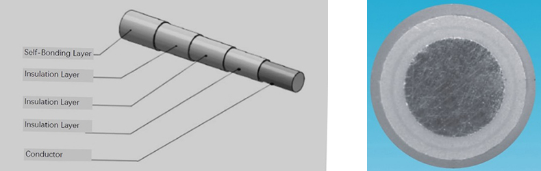 CLASS F-PET self-bonding TIW-single wire / CLASS F-PET自粘型单芯线结构